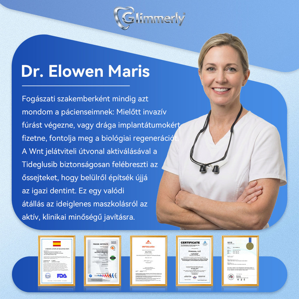 🦷𝐆𝐥𝐢𝐦𝐦𝐞𝐫𝐥𝐲® Tideglusib Fog & íny Javító mikrotűs tapasz | Fejlett őssejt-aktiváló fogcsíkok (újjáépíti a fogzománcot és a dentint • erősíti az ínyt • megszünteti a fogkövet és a szagokat • megállítja a fogérzékenységet))