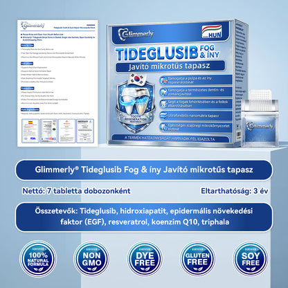🦷𝐆𝐥𝐢𝐦𝐦𝐞𝐫𝐥𝐲® Tideglusib Fog & íny Javító mikrotűs tapasz | Fejlett őssejt-aktiváló fogcsíkok (újjáépíti a fogzománcot és a dentint • erősíti az ínyt • megszünteti a fogkövet és a szagokat • megállítja a fogérzékenységet))